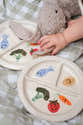 Assiette Céramique Compartimentée Pour Enfants Motif Avion - 24x18 Cm - Réutilisable, Lavable - Stimule L'appétit - 10