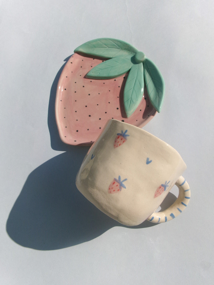 Mug Fraises Printanières - Couleurs Pastel