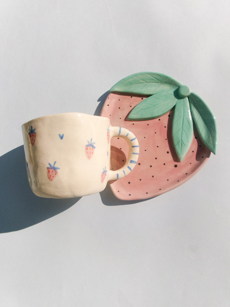 Mug Fraises Printanières - Couleurs Pastel