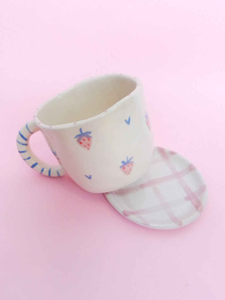 Mug Fraises Printanières - Couleurs Pastel