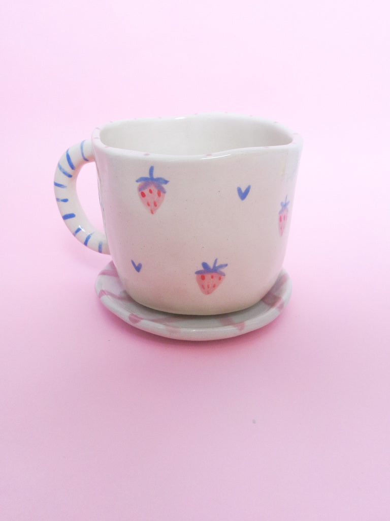 Mug Fraises Printanières - Couleurs Pastel