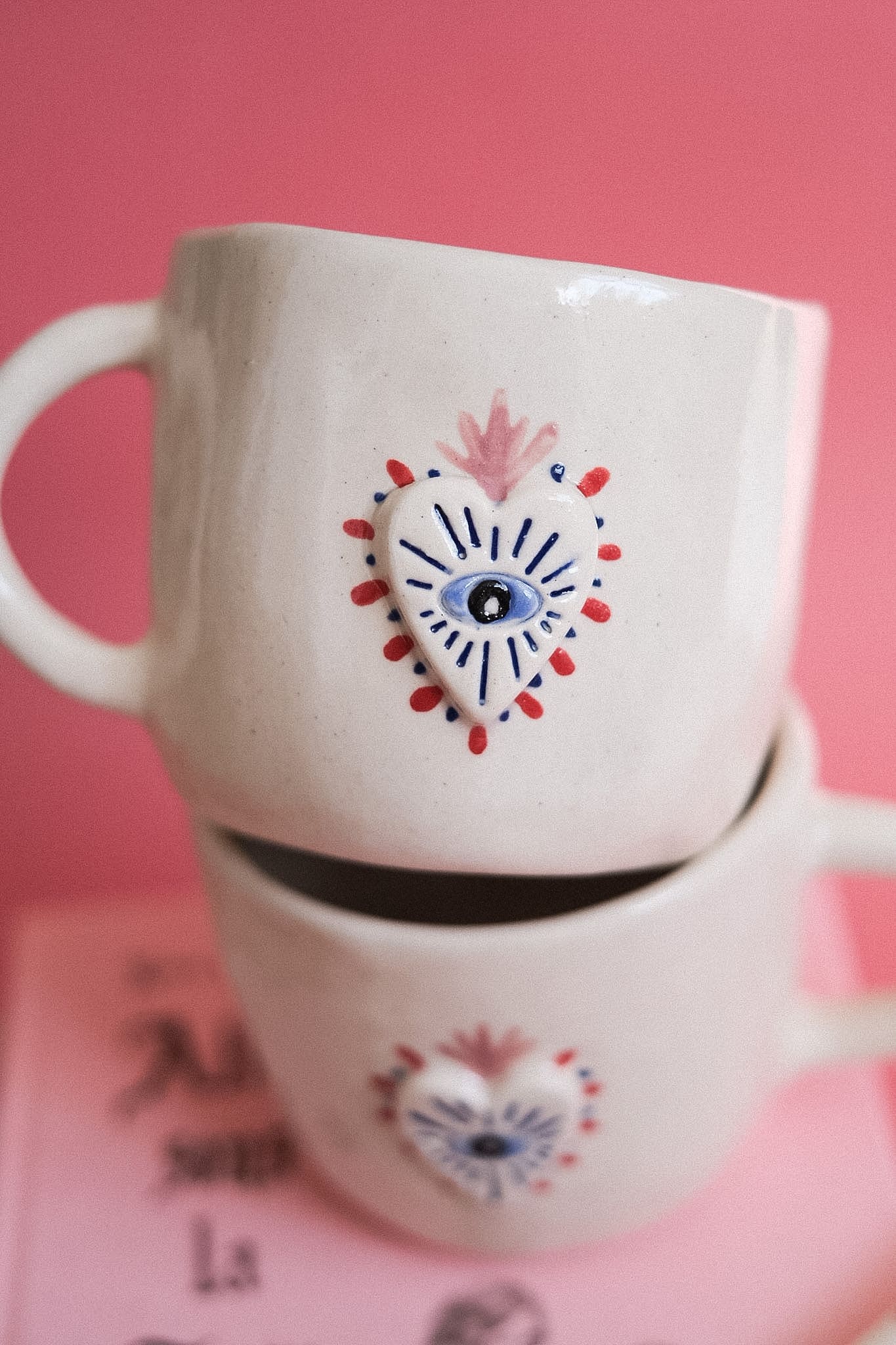 Mug ex-voto cœur sacré en céramique