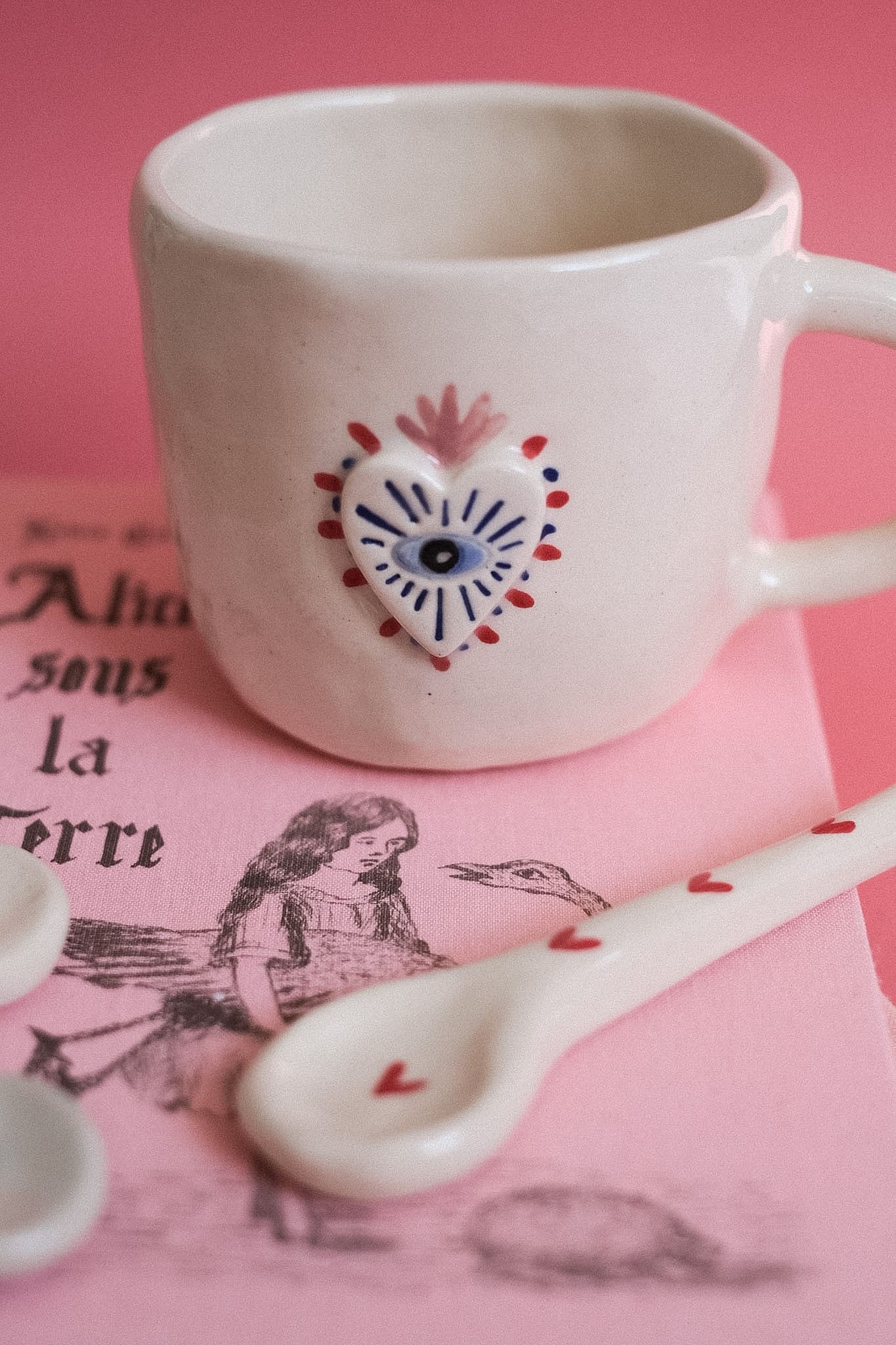 Mug ex-voto cœur sacré en céramique