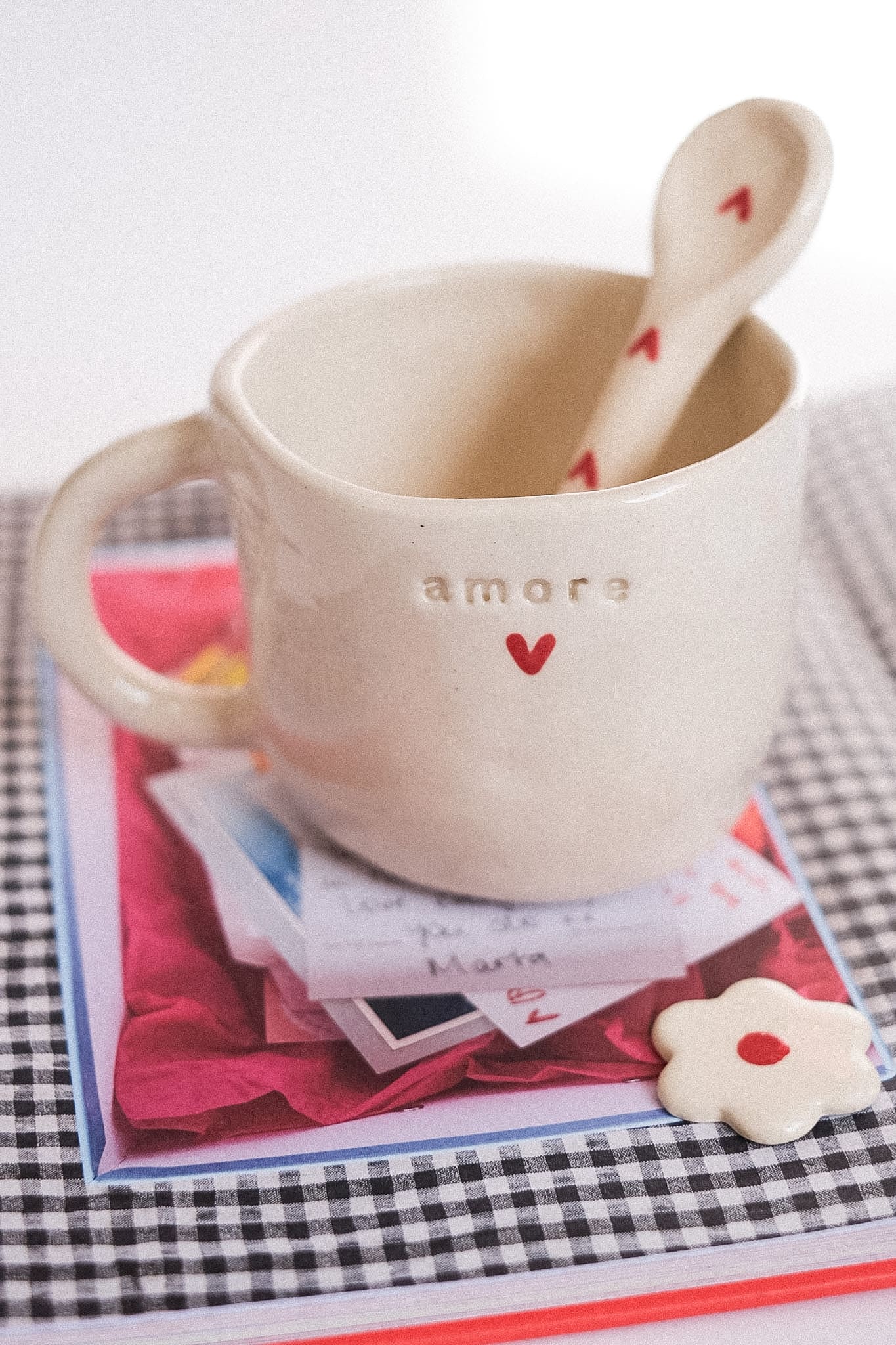 Mug en céramique artisanal Amore cœur