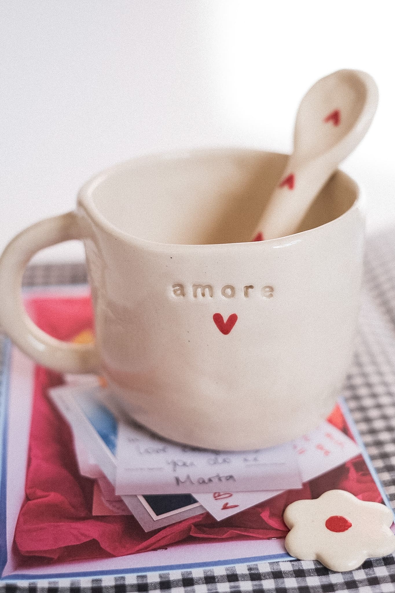 Mug en céramique artisanal Amore cœur