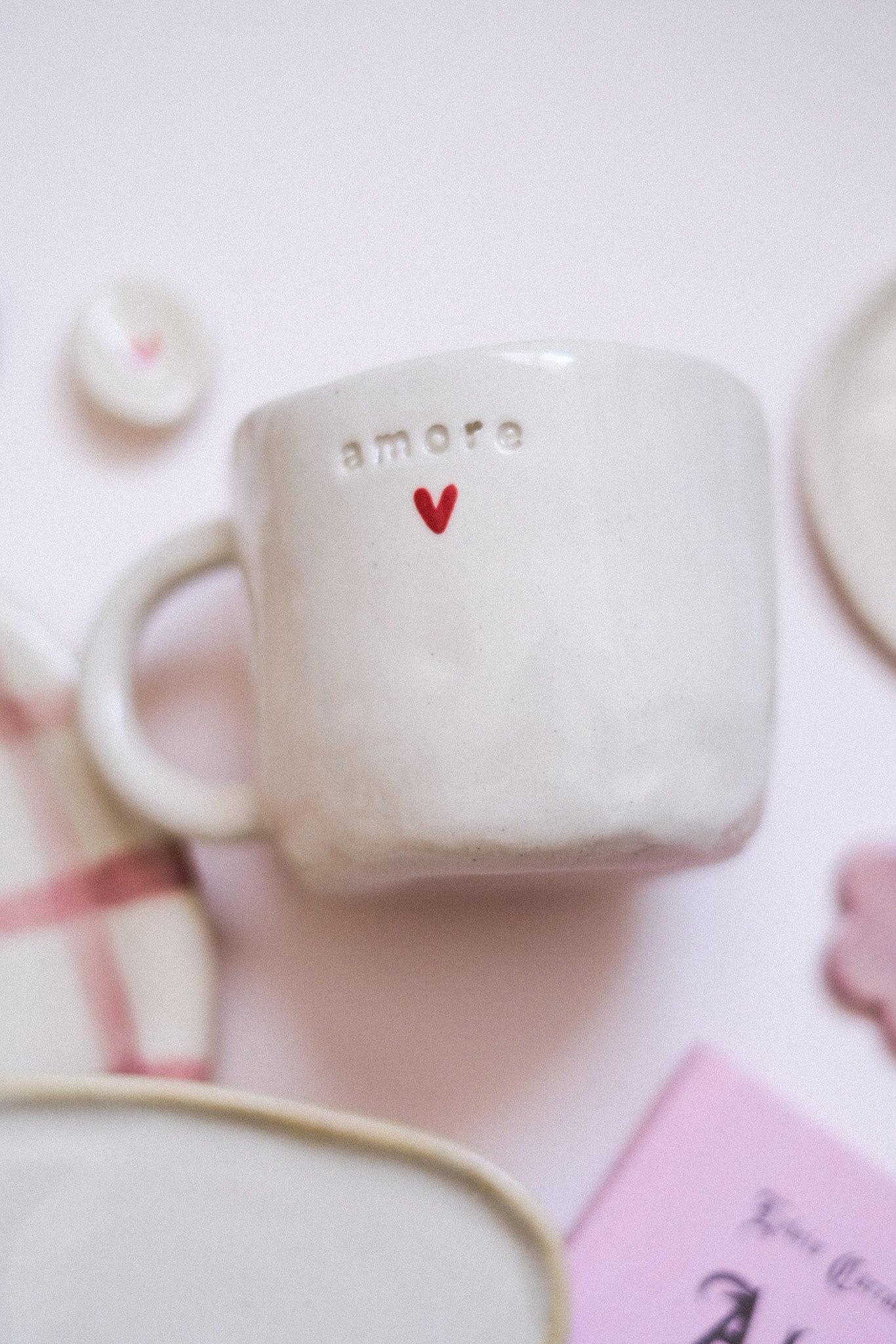 Mug en céramique artisanal Amore cœur