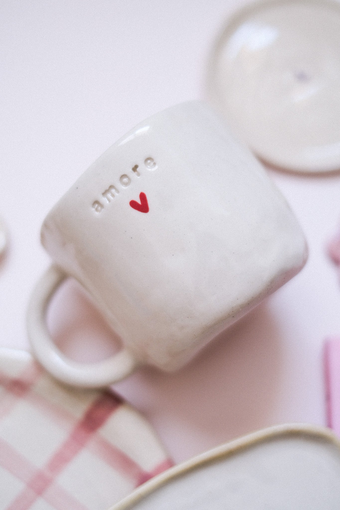 Mug en céramique artisanal Amore cœur
