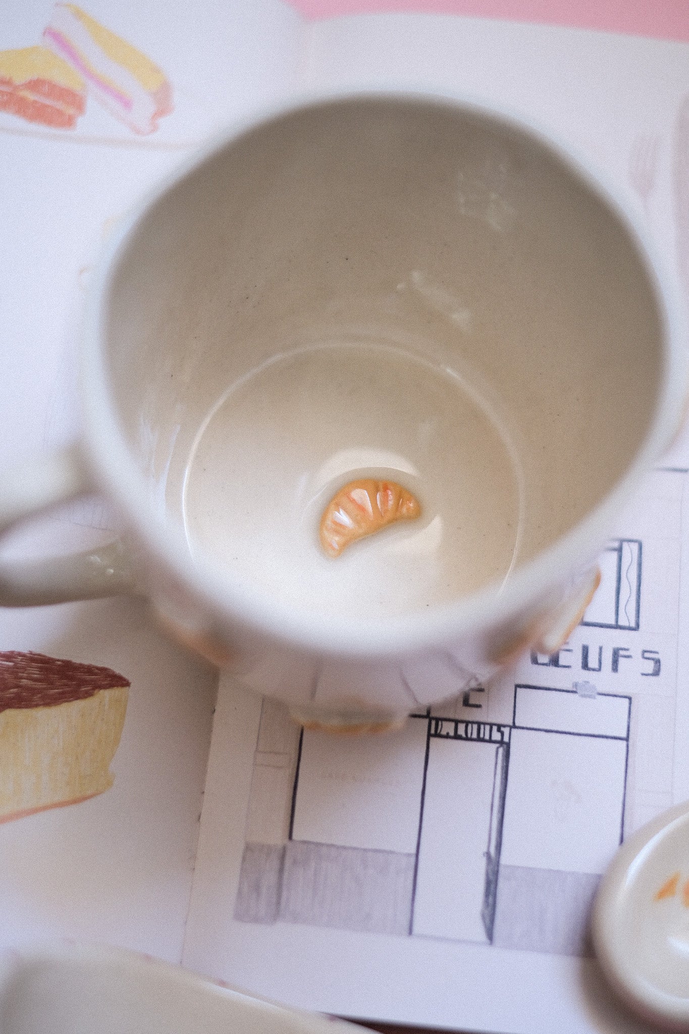 Mug en céramique croissants en relief