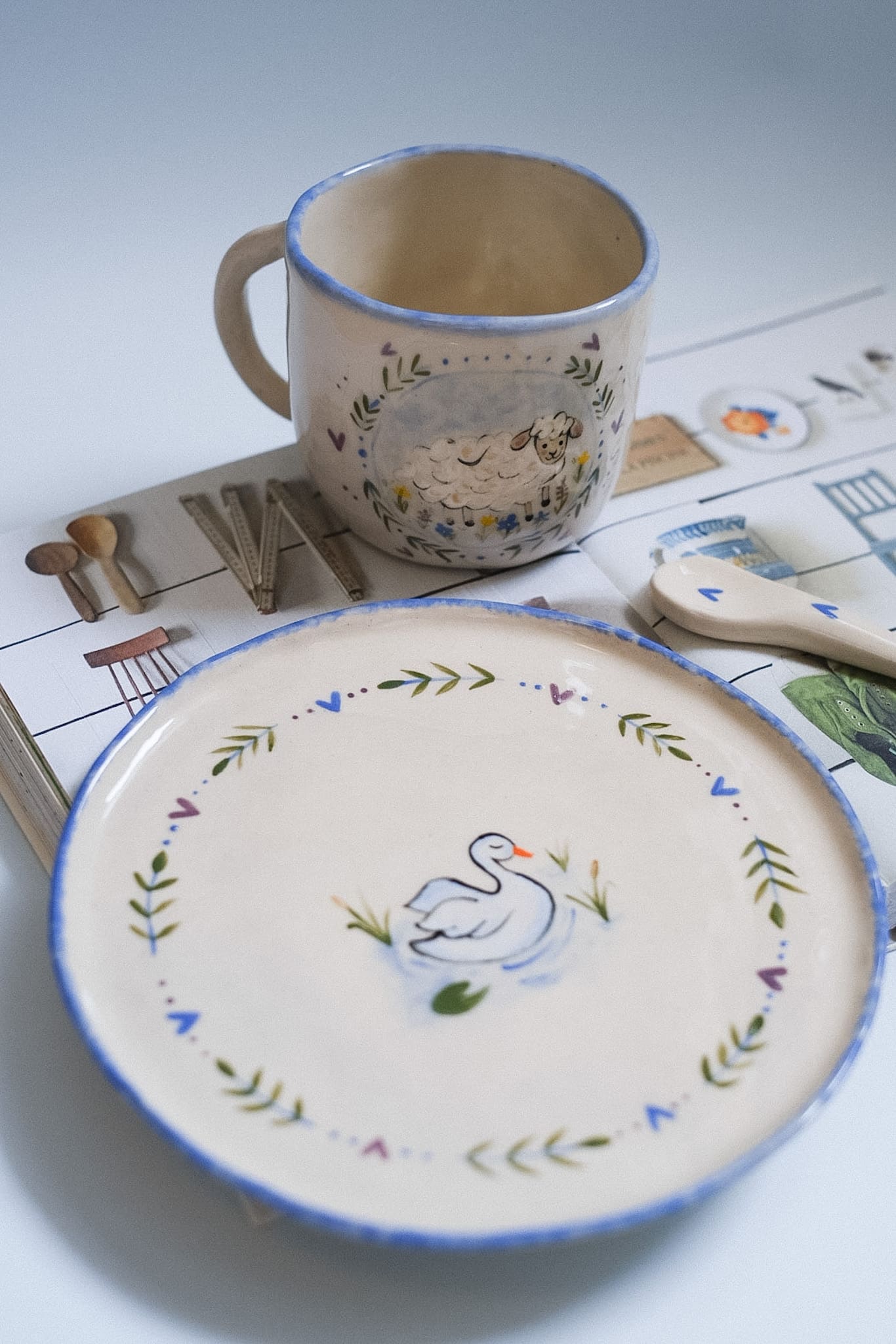 Mug en céramique mouton peint à la main