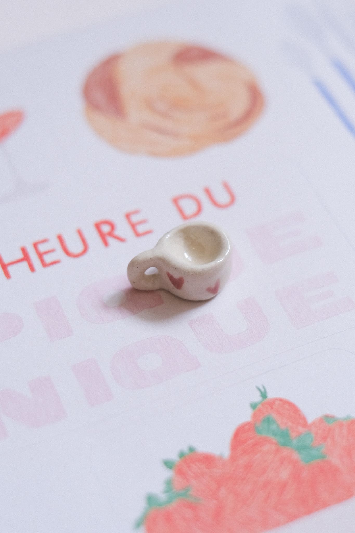 Pendentif céramique mini tasse fait main
