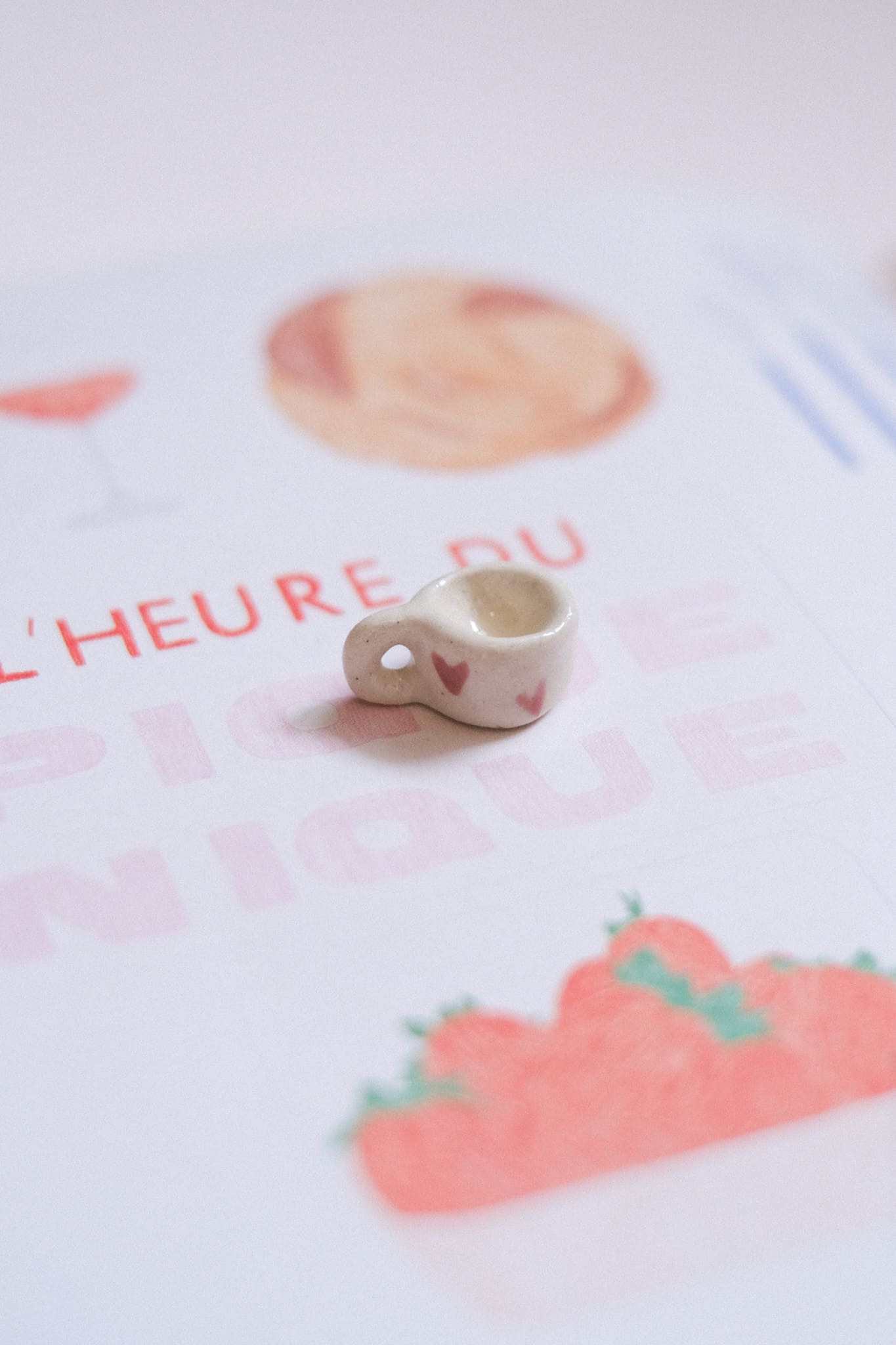 Pendentif céramique mini tasse fait main