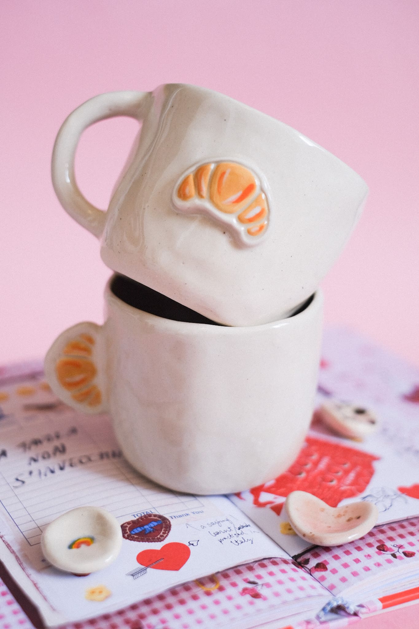 Mug en céramique artisanale anse croissant