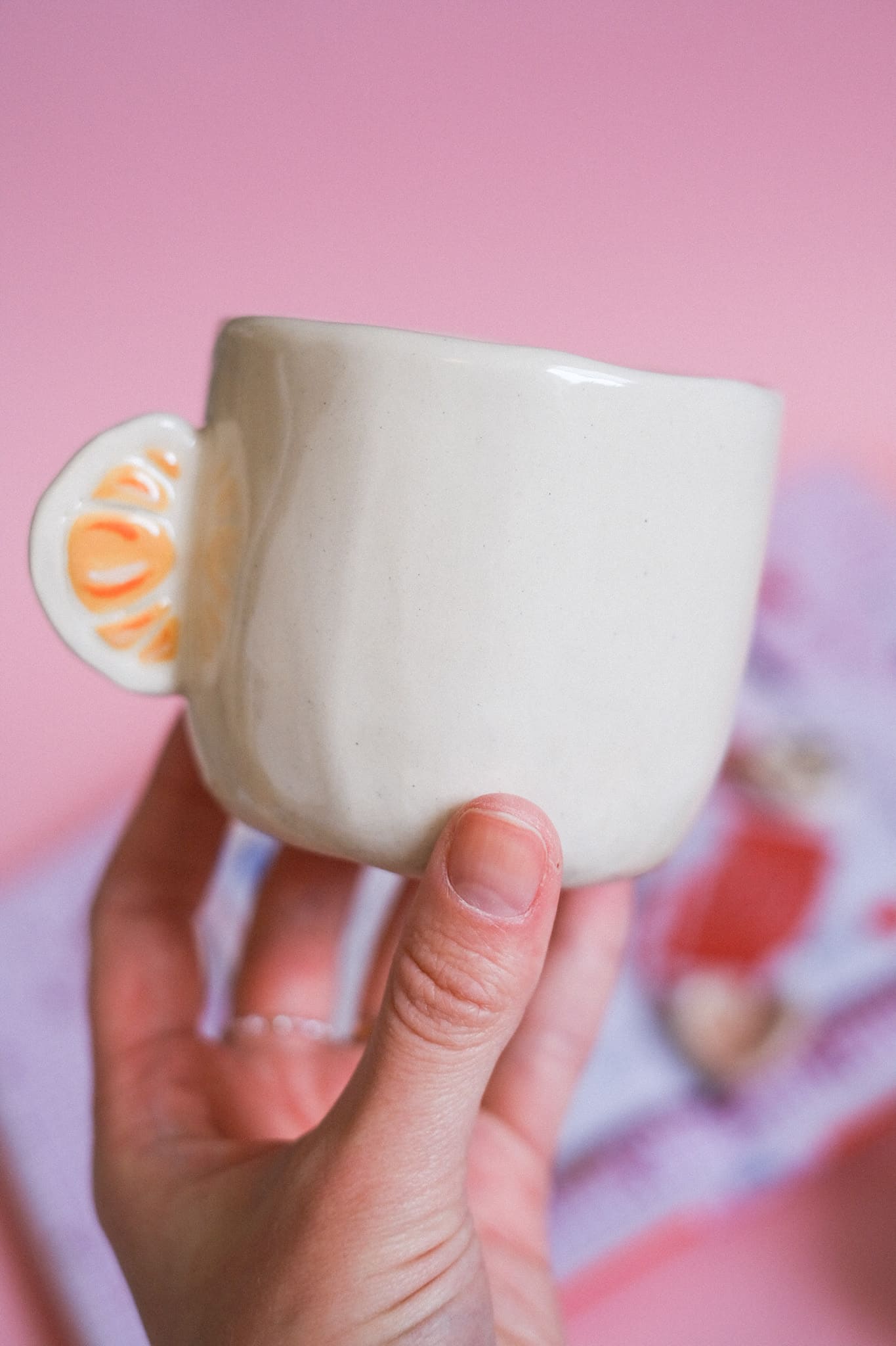 Mug en céramique artisanale anse croissant
