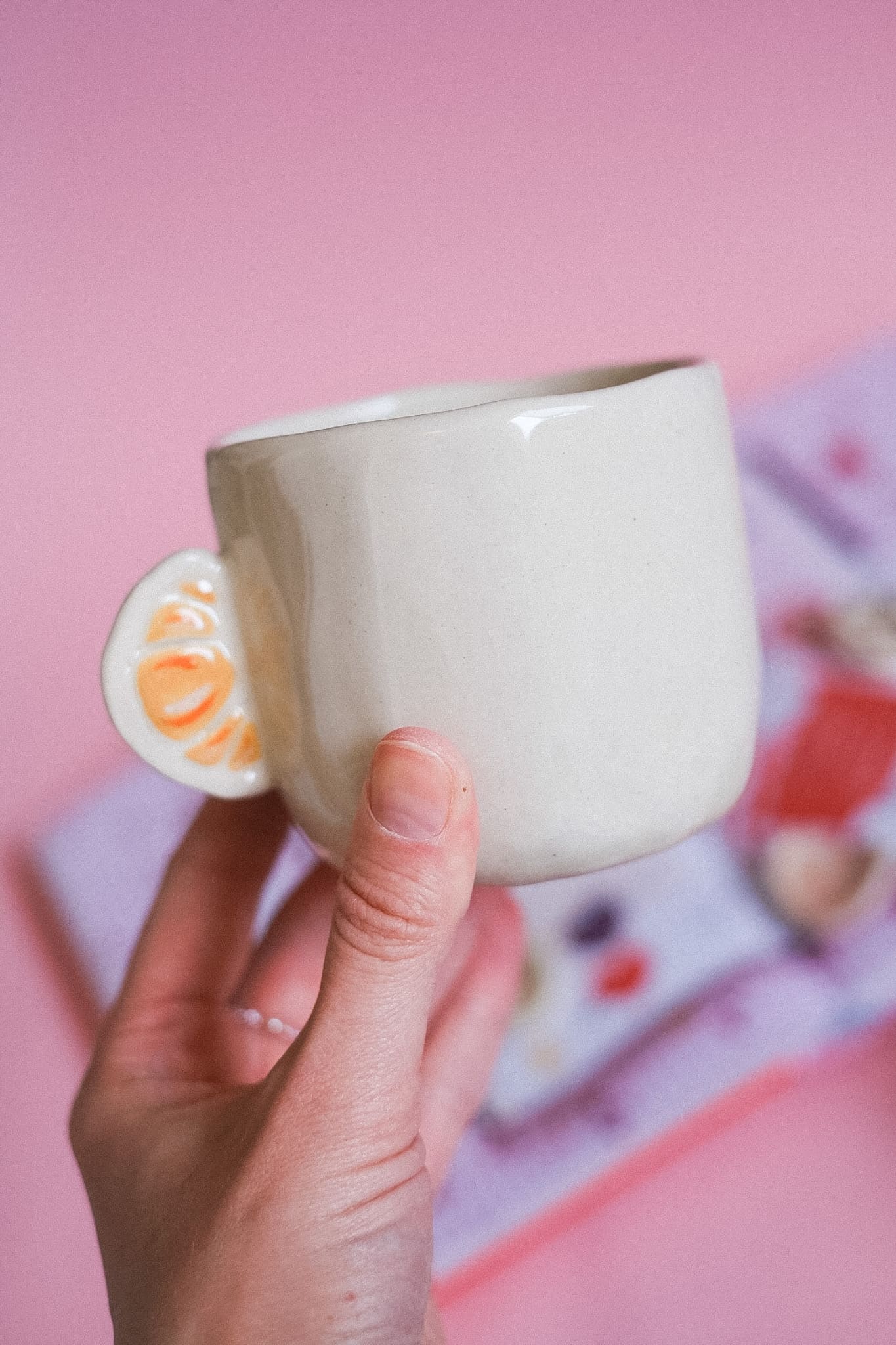 Mug en céramique artisanale anse croissant