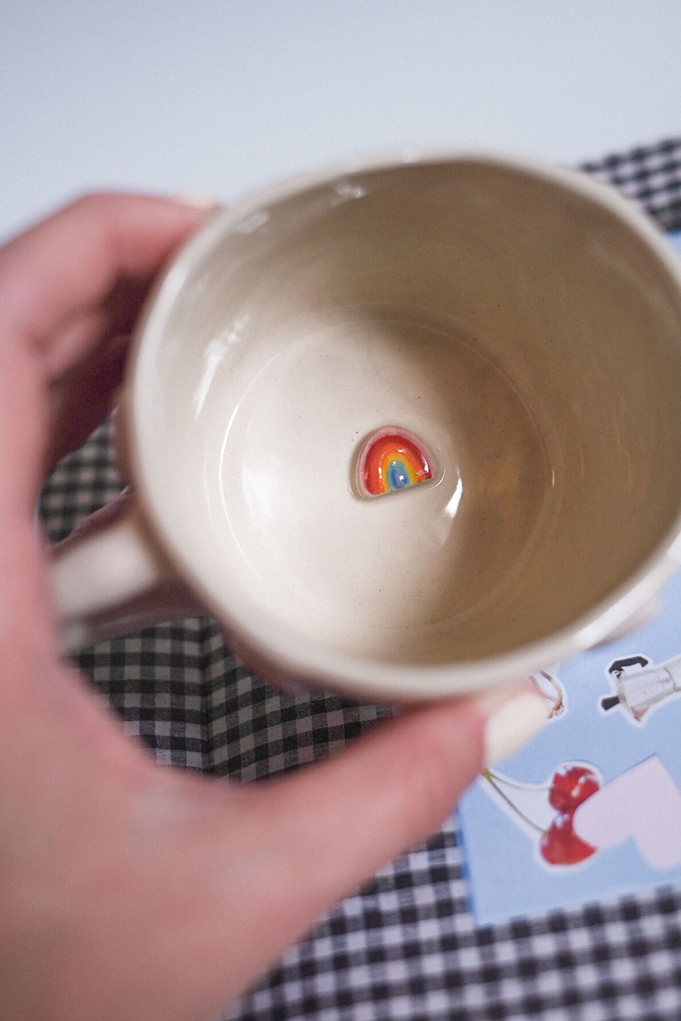 Mug Artisanal en Céramique - motifs Arc-en-Ciel
