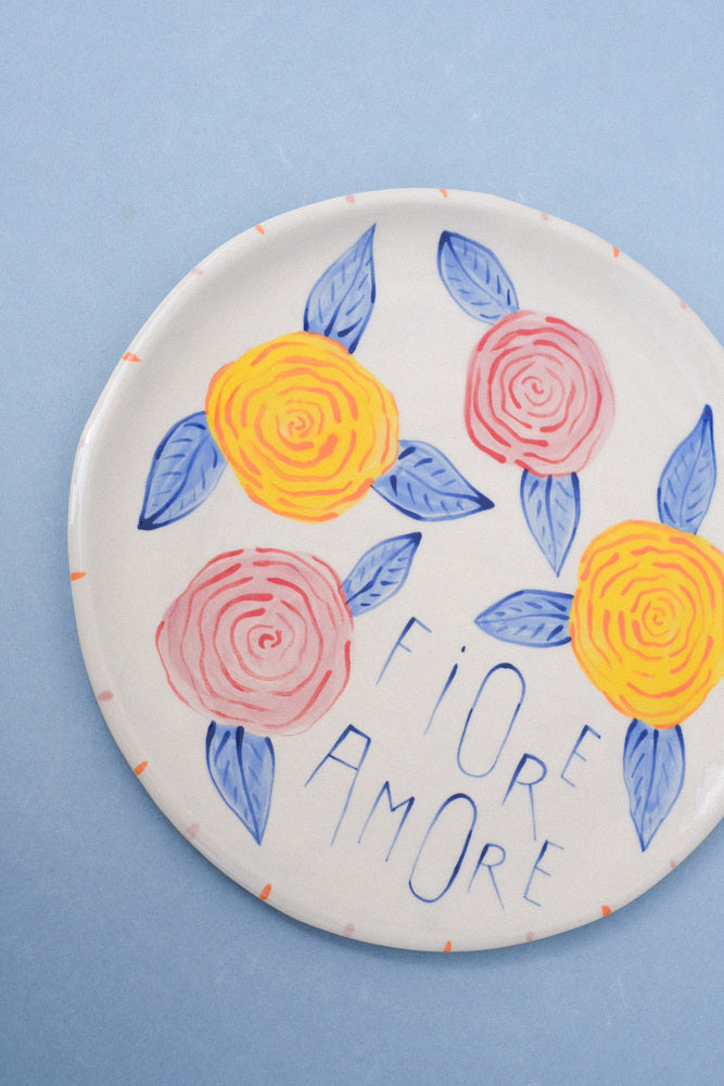 Assiette de service "Fiore Amore", fleurs colorées