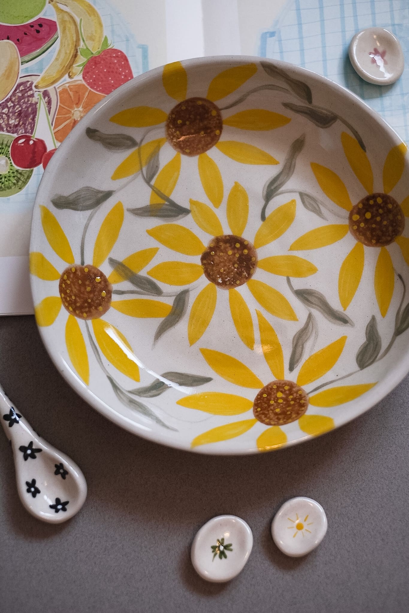 Assiette creuse céramique tournesols provençaux