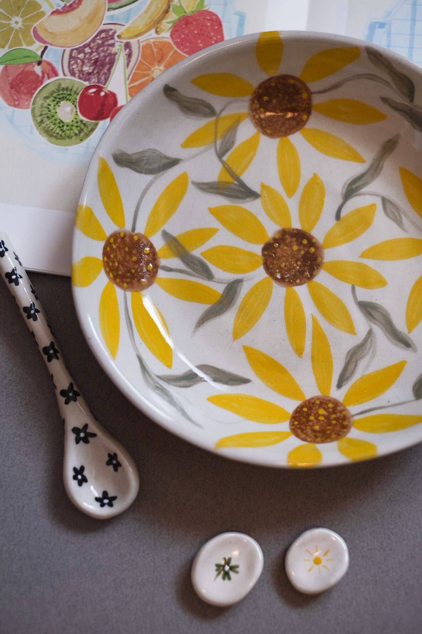 Assiette creuse céramique tournesols provençaux
