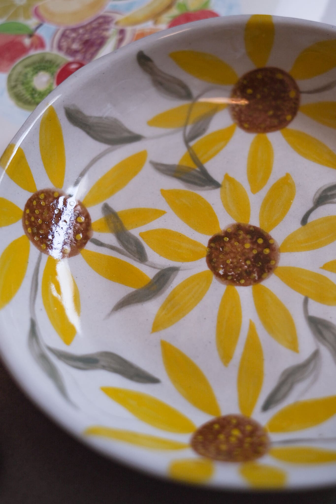 Assiette creuse céramique tournesols provençaux