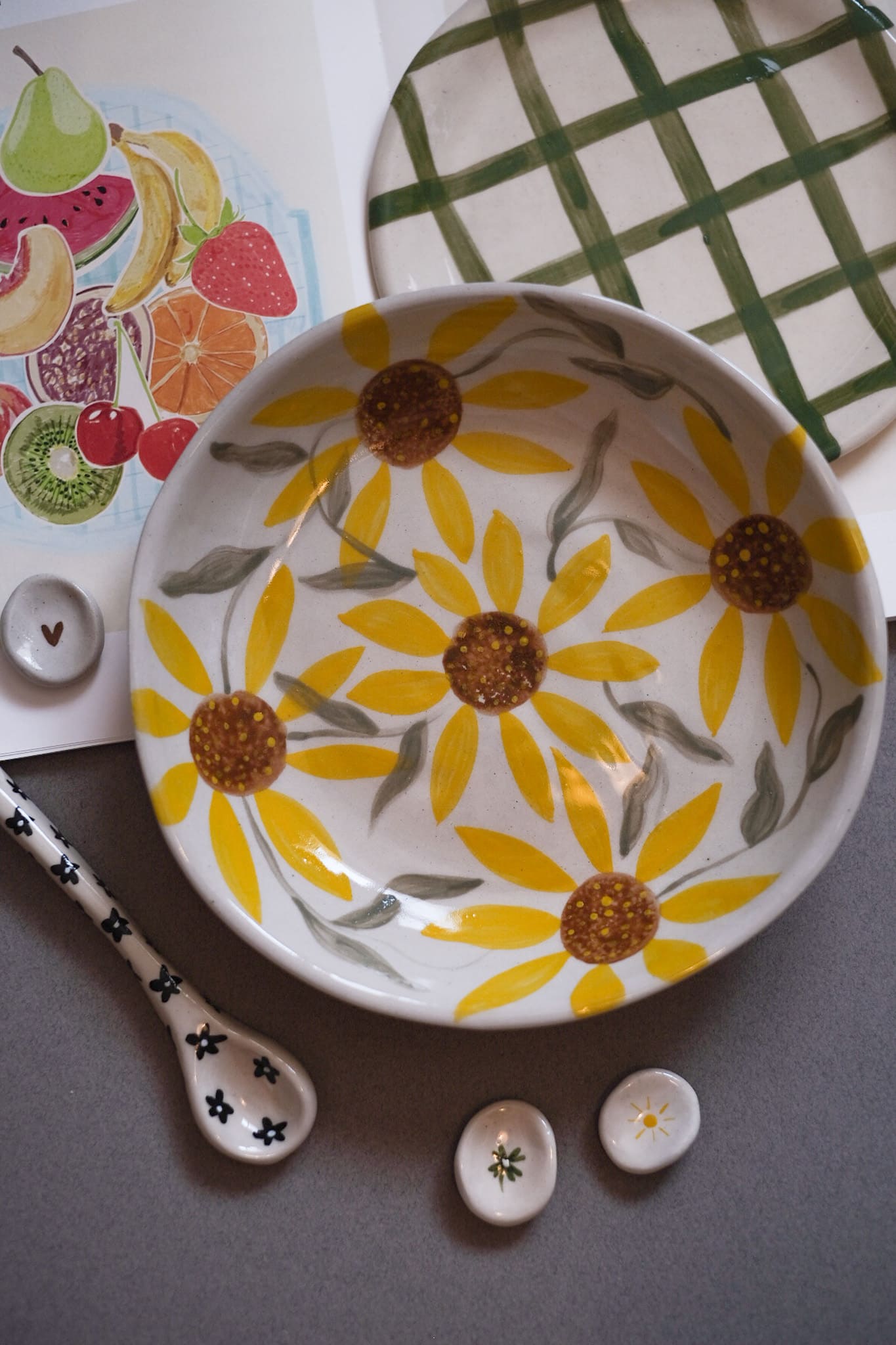 Assiette creuse céramique tournesols provençaux
