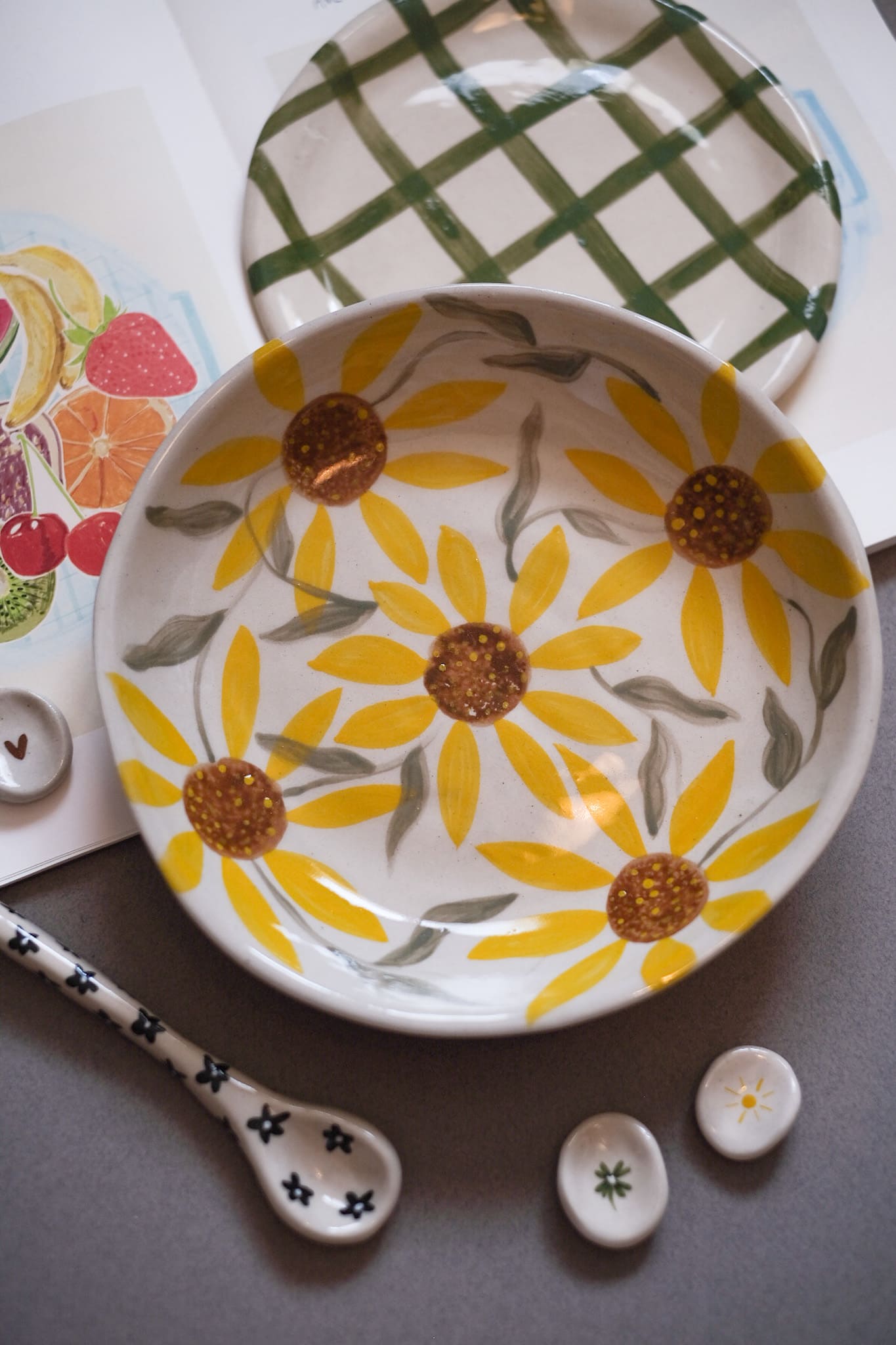 Assiette creuse céramique tournesols provençaux
