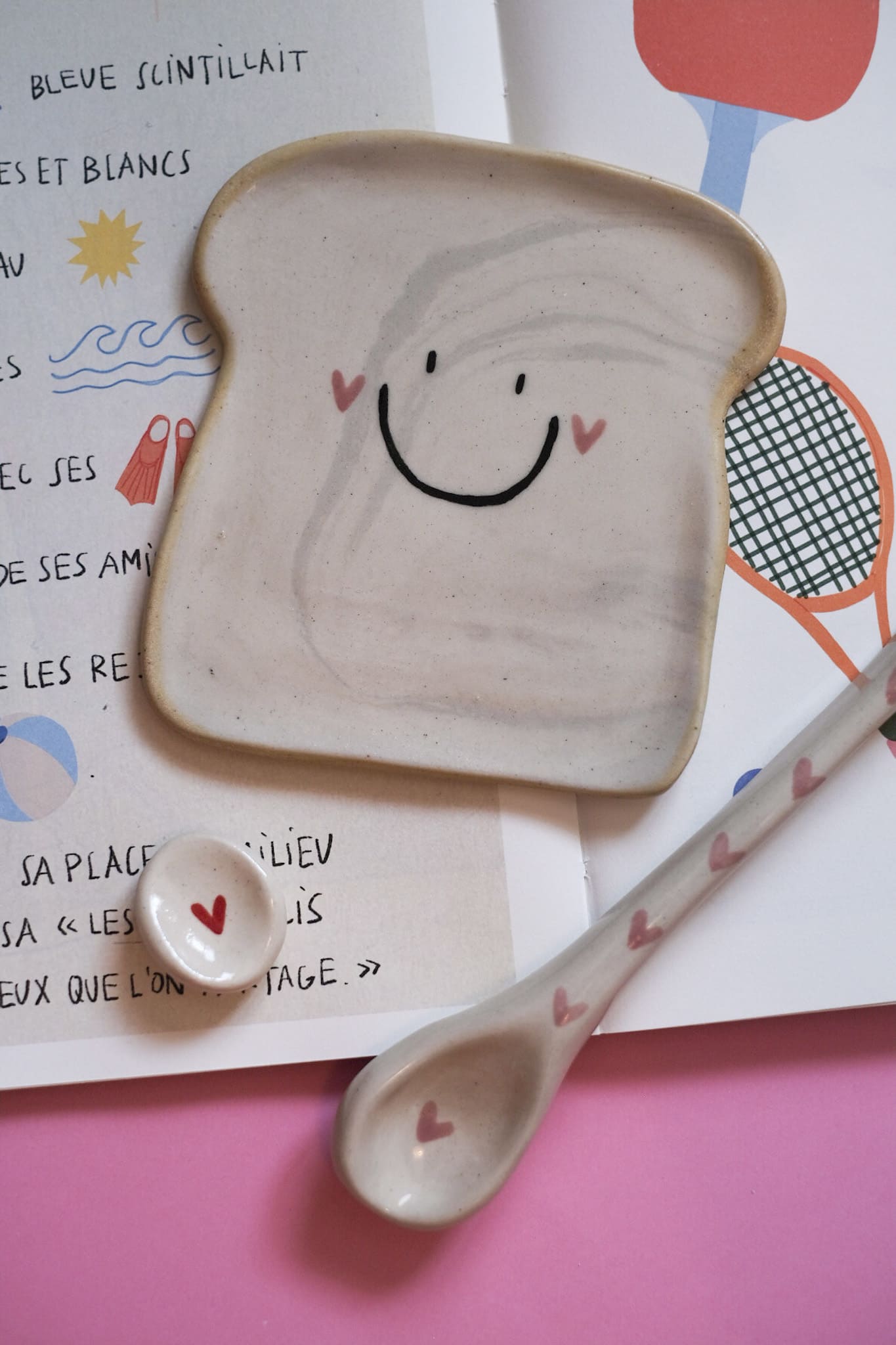 IMPARFAITS / Petite tartine en céramique rose