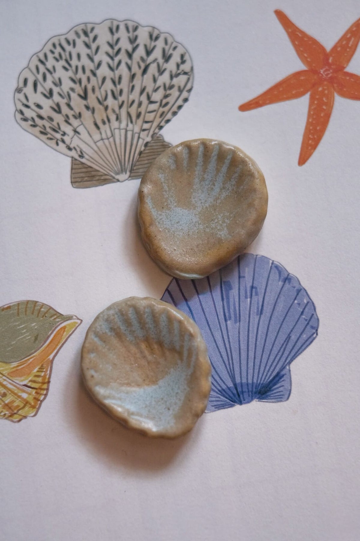 Pierre d’apaisement Worry Stone coquillage en céramique