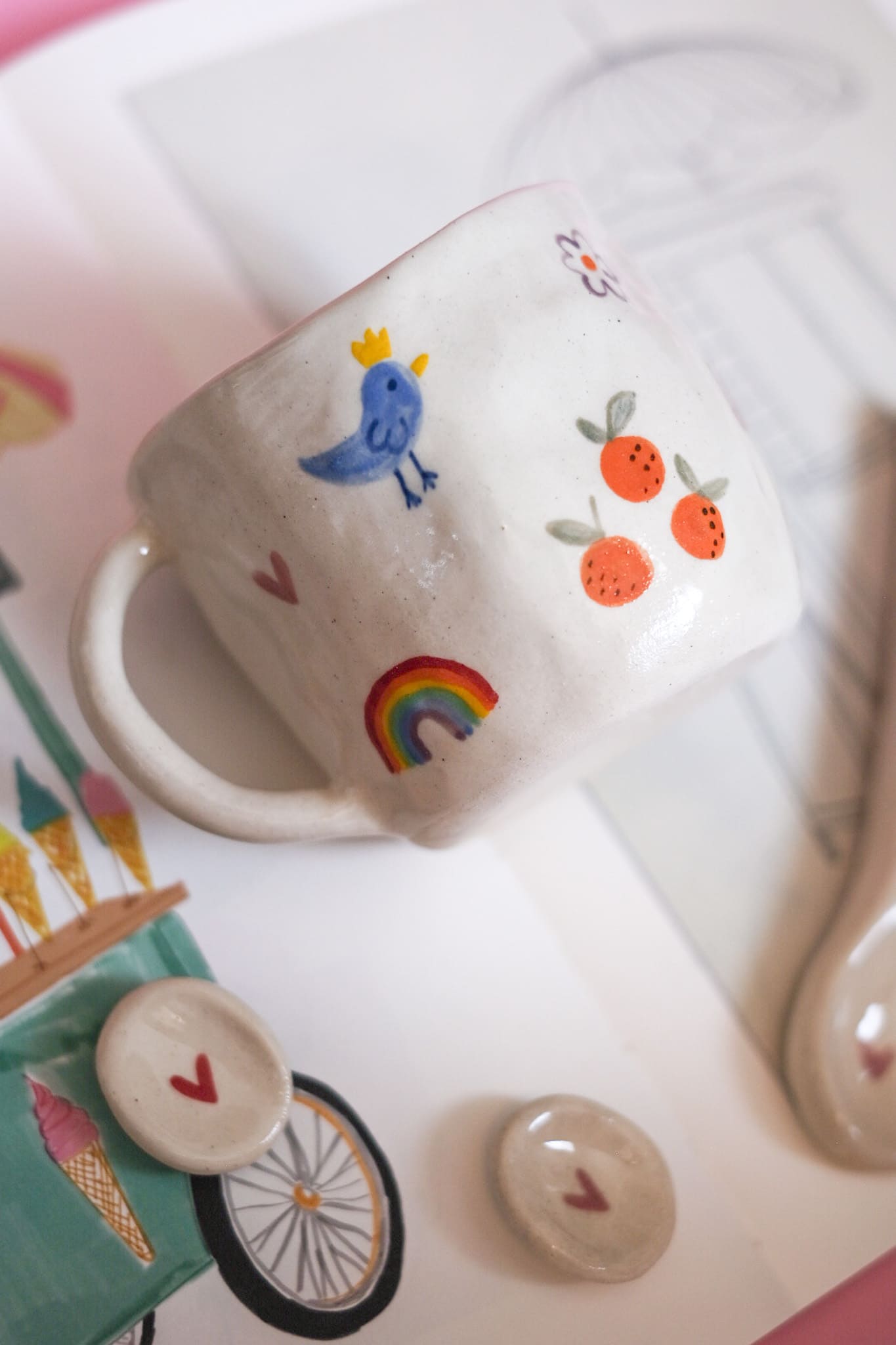 Mug céramique dessin naïf mini motifs