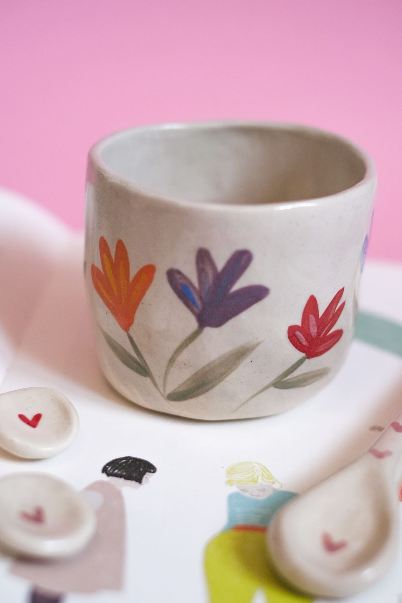 Mug céramique grandes fleurs multicolores