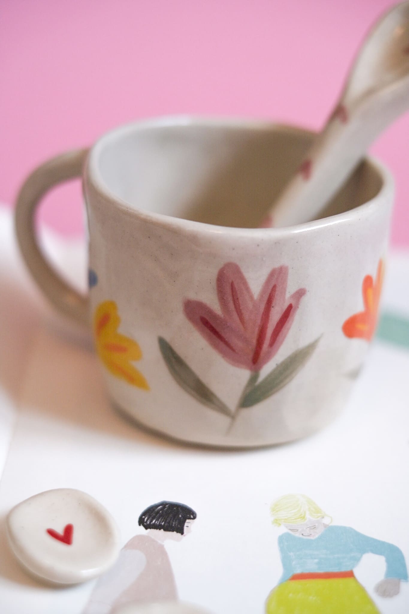 Mug céramique grandes fleurs multicolores