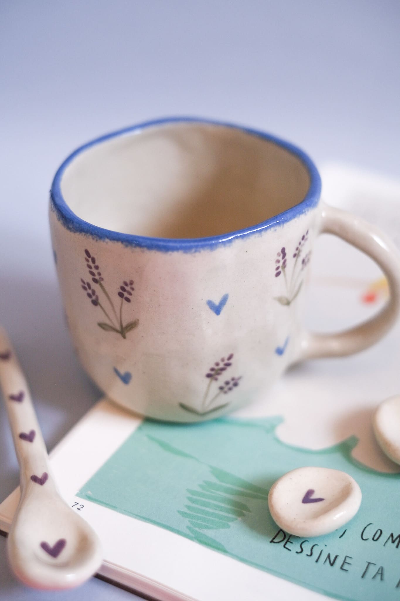 Mug céramique lavande, esprit provençal