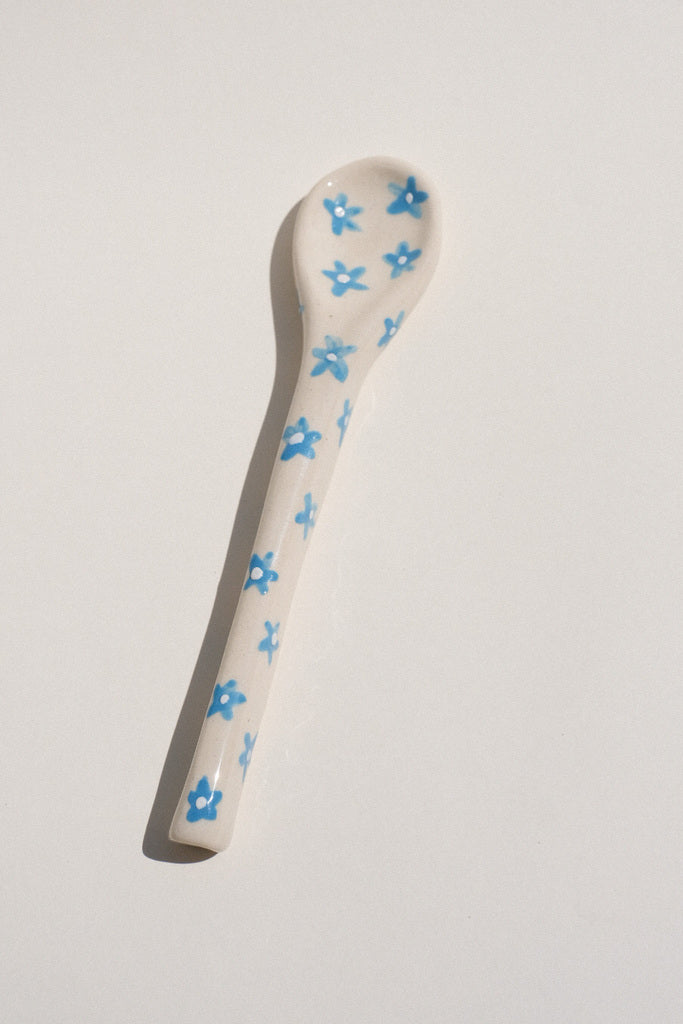 Cuillère en céramique motifs fleurs