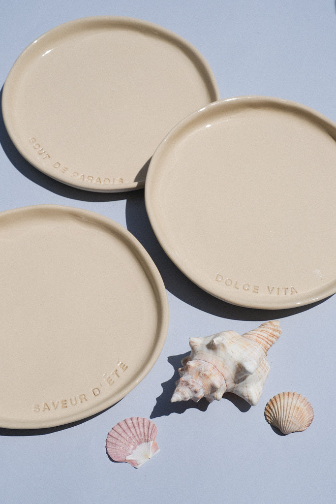 Assiettes à message d'été – Édition “Summer Sable chaud”