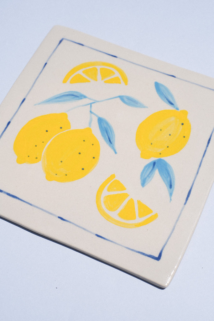 Dessous de Plat "Citrons Méditerranéens" - Céramique Artisanale