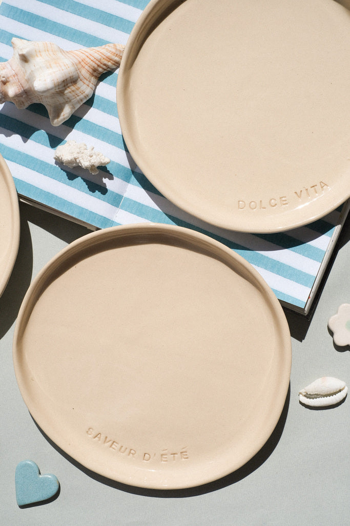Assiettes à message d'été – Édition “Summer Sable chaud”