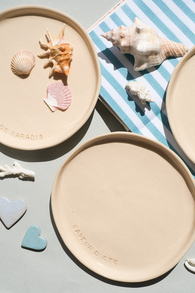 Assiettes à message d'été – Édition “Summer Sable chaud”