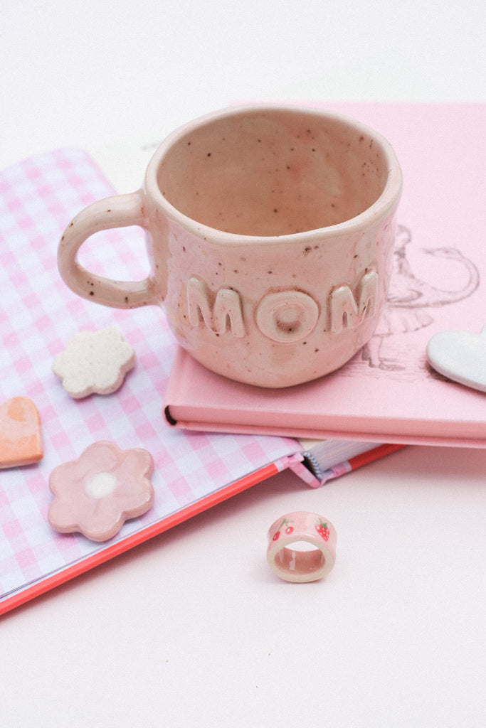 Mug MOM Émaillé rose