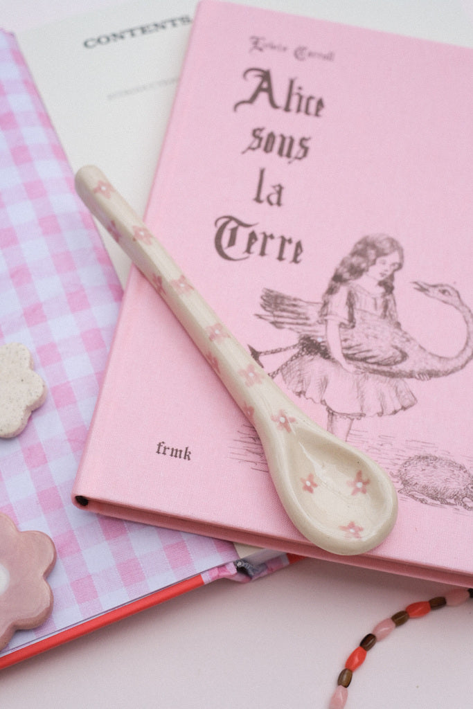 Cuillère en céramique motifs fleurs
