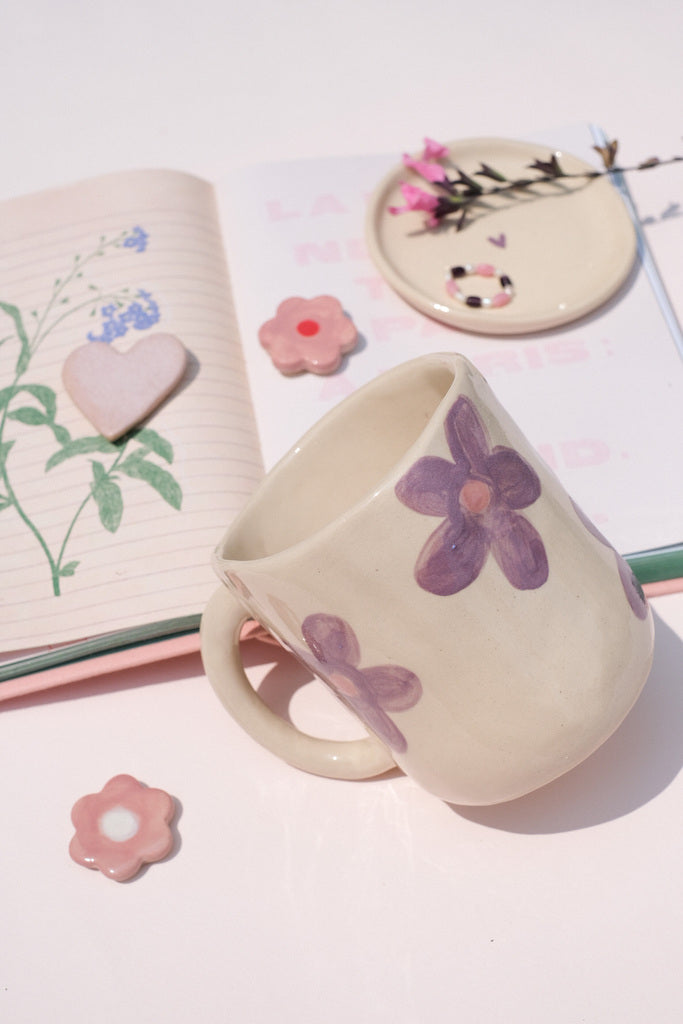 Mug XL grandes fleurs violettes