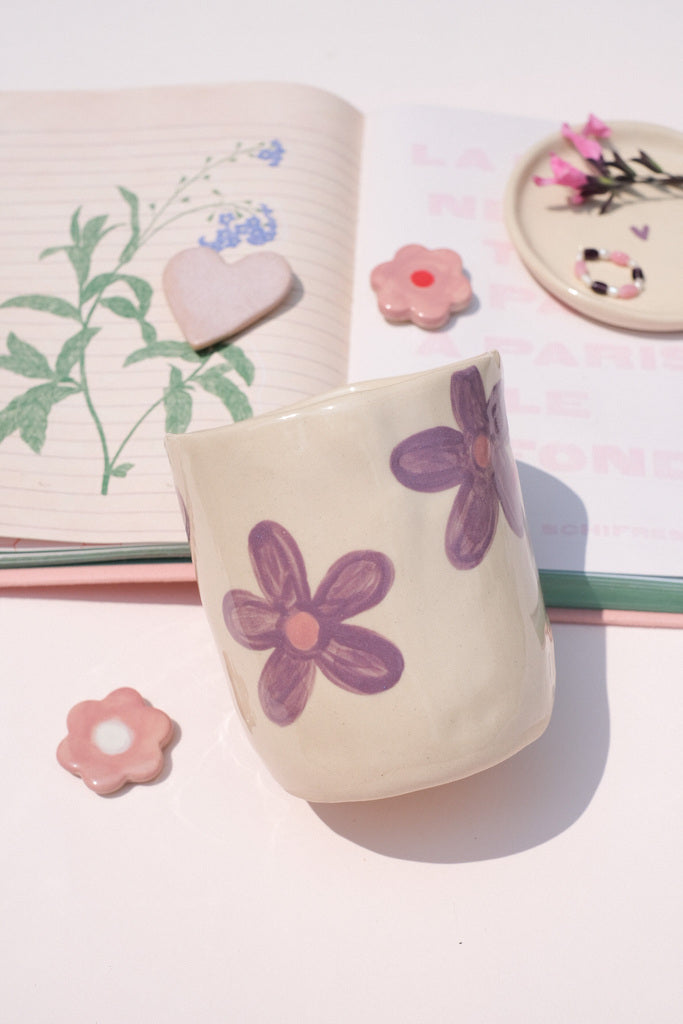 Mug XL grandes fleurs violettes