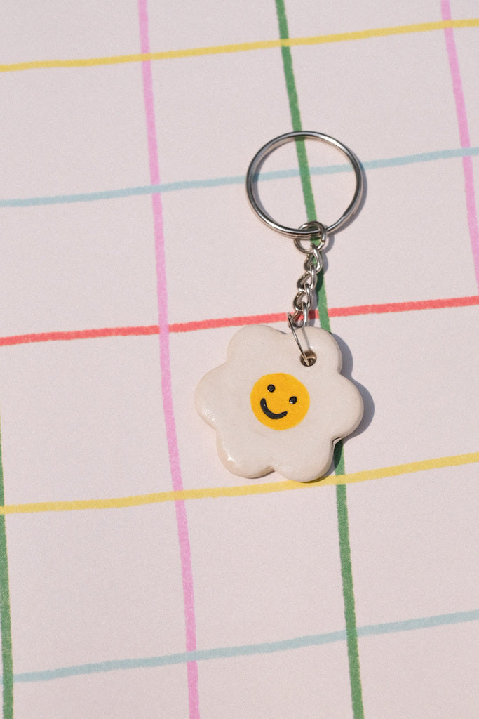 Porte-clés fleur en céramique – gri-gri coloré