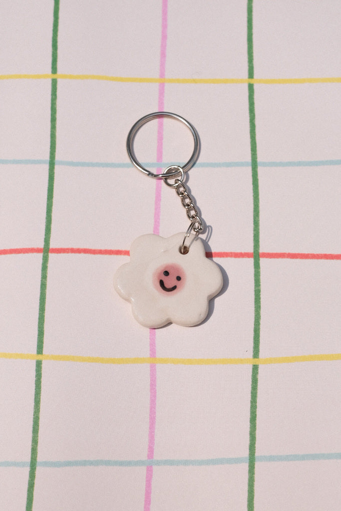 Porte-clés fleur en céramique – gri-gri coloré