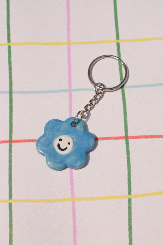 Porte-clés fleur en céramique – gri-gri coloré