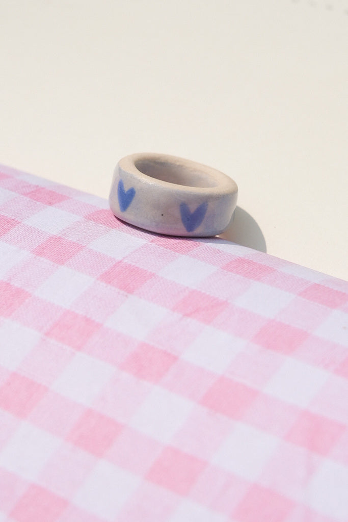 Bague colorée en grès – pièce unique à mixer