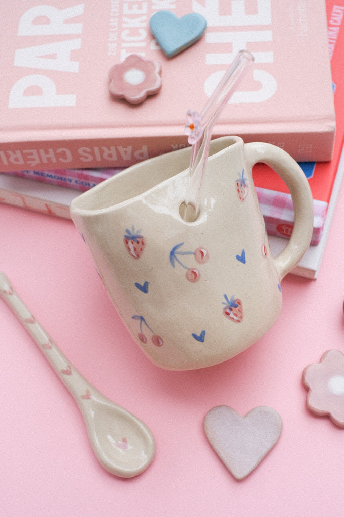 Grand Mug paille "Douceurs Fruitées"