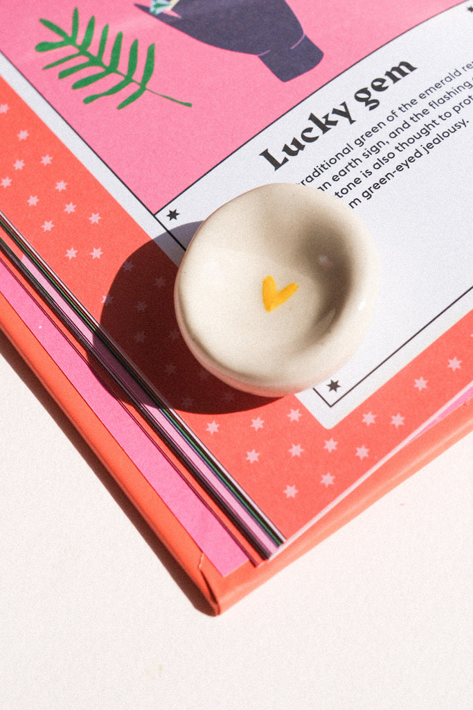 Pierre d'apaisement Worry Stone en céramique « Petit Cœur »