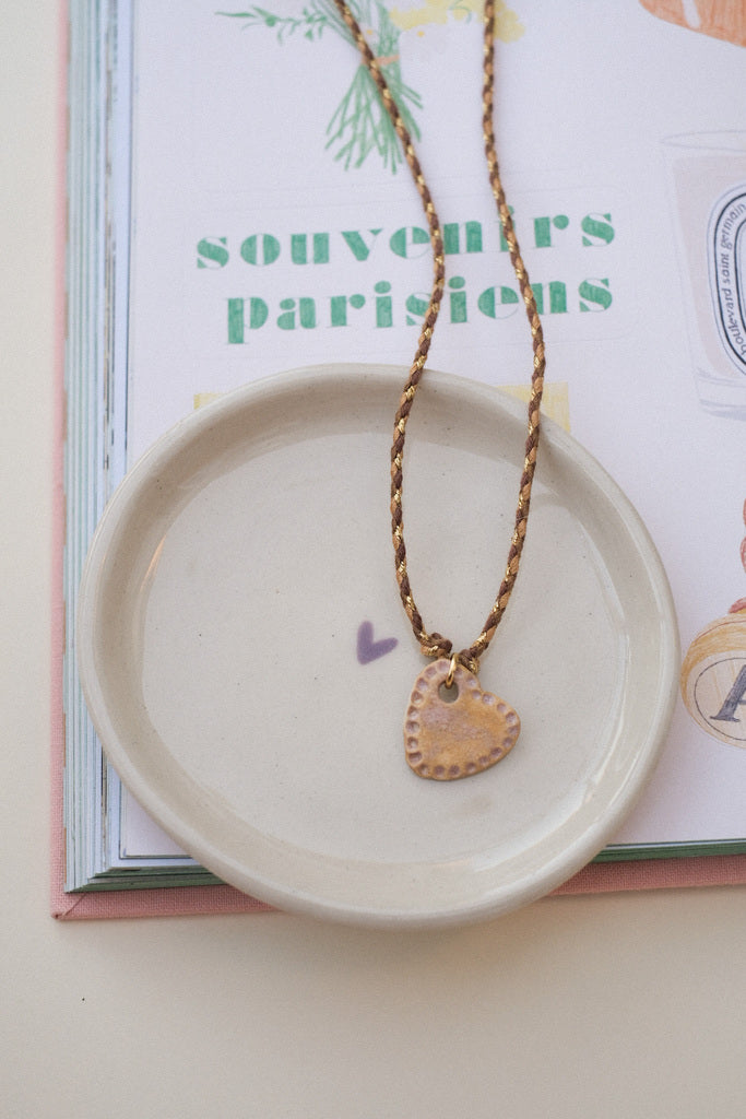 🧡 Collier cœur en céramique – 3 coloris au choix