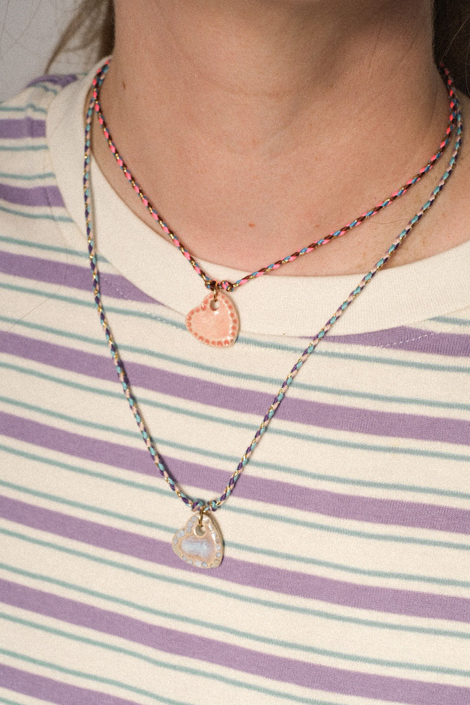 🧡 Collier cœur en céramique – 3 coloris au choix