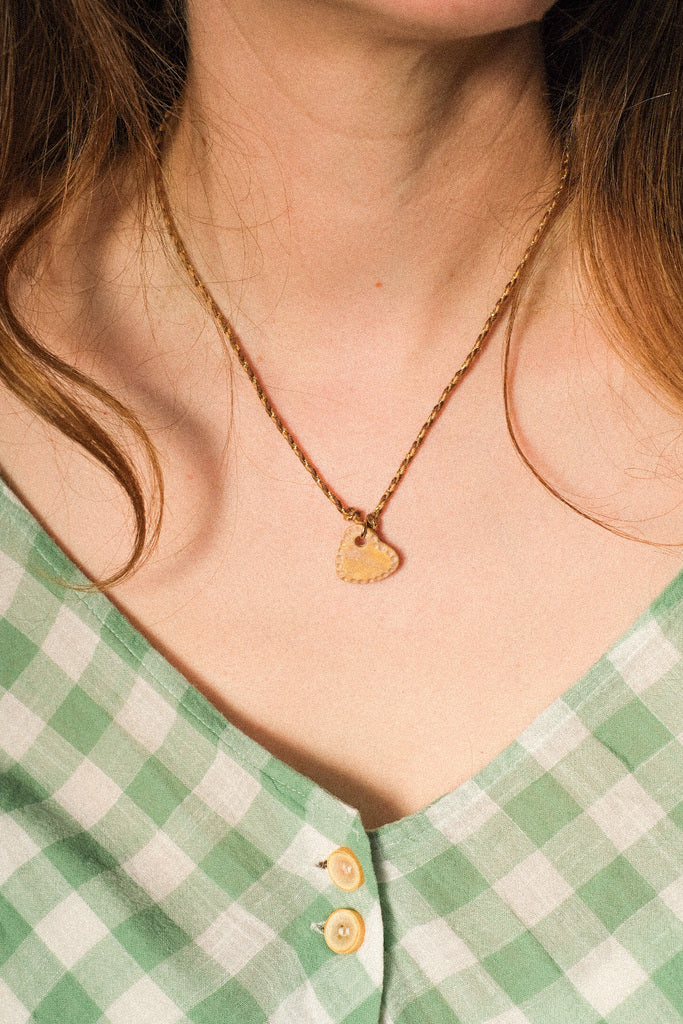 🧡 Collier cœur en céramique – 3 coloris au choix