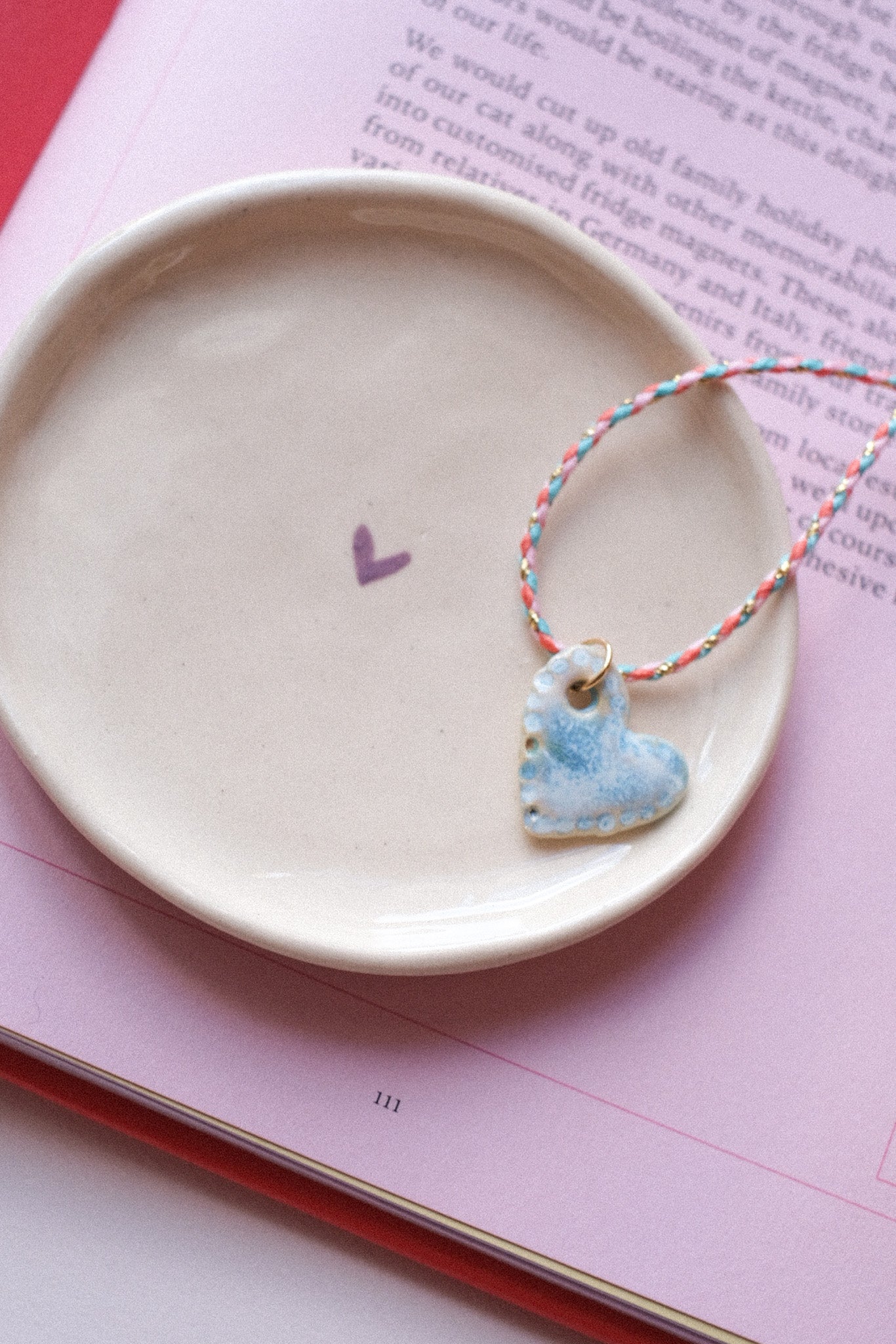 💕 Collier personnalisé - médaille cœur en grès